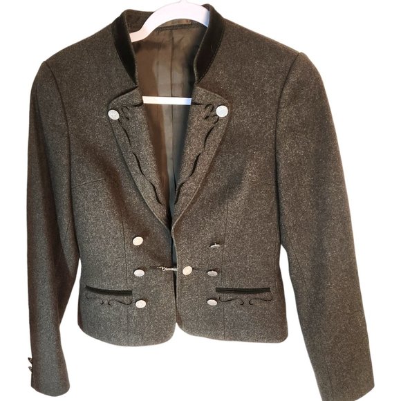 Trey Lodenfrey Wool Jacket Blazer w/Cut-Out Detail on Lapels Women's Size Small - Picture 1 of 12